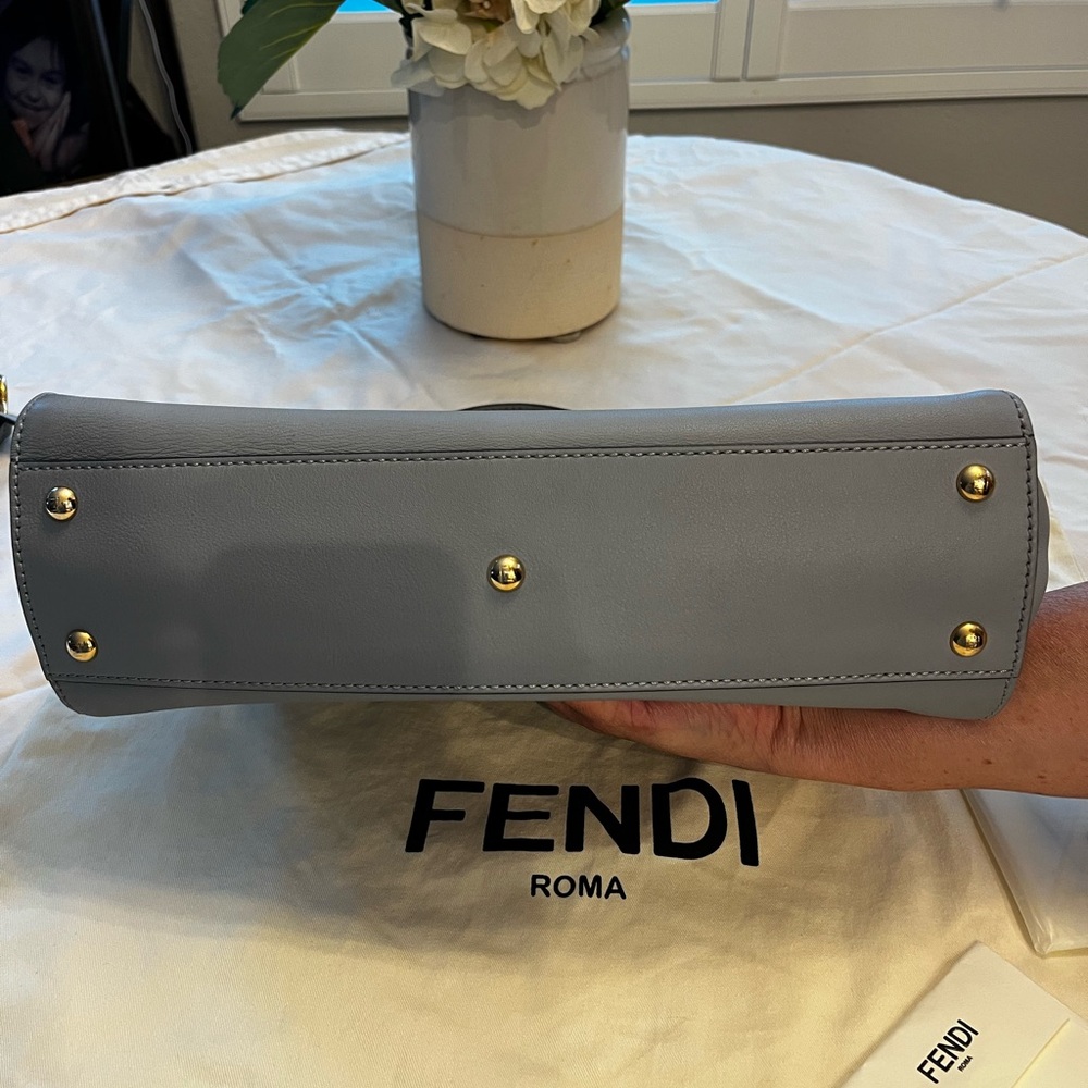 Fendi Peekaboo Gray Leather Medium with Gold-Tone Hardware - Picture 11 of 13